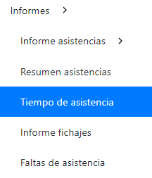 Menú temps assistència